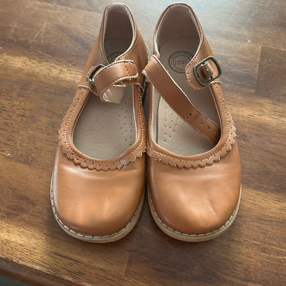 Girls Tan Mary Jane Strap Dress Shoes